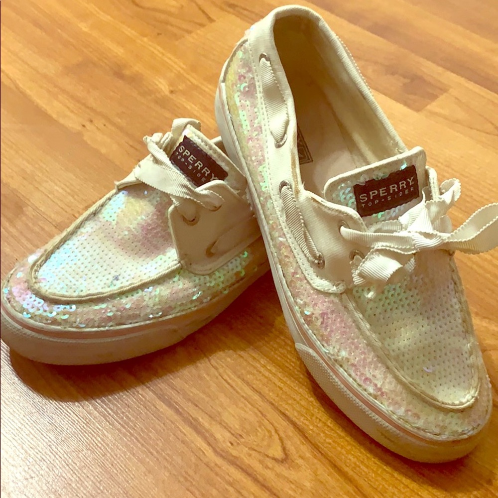 Sperry shimmer boat shoes